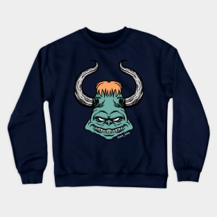 Green Grinning Horned Demon Crewneck Sweatshirt